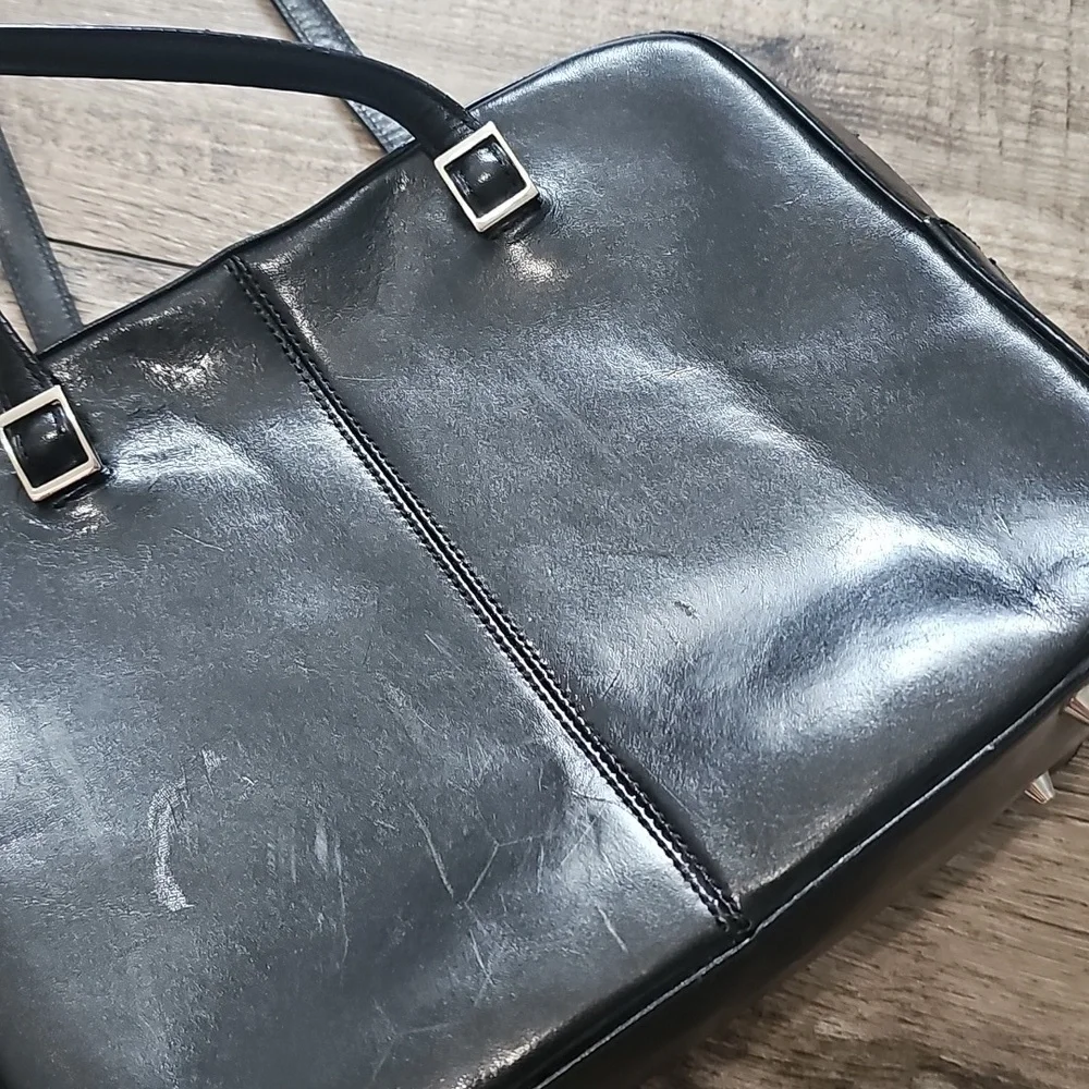 Fossil Elegant Black Leather Tote Bag